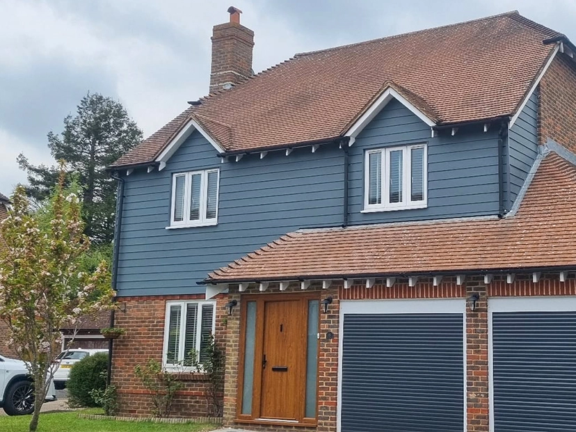 evening blue hardie plank cladding
