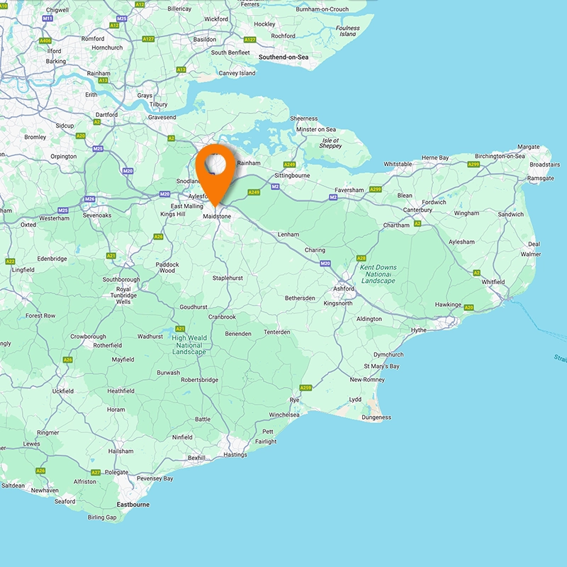 kent cladding - areas we cover map